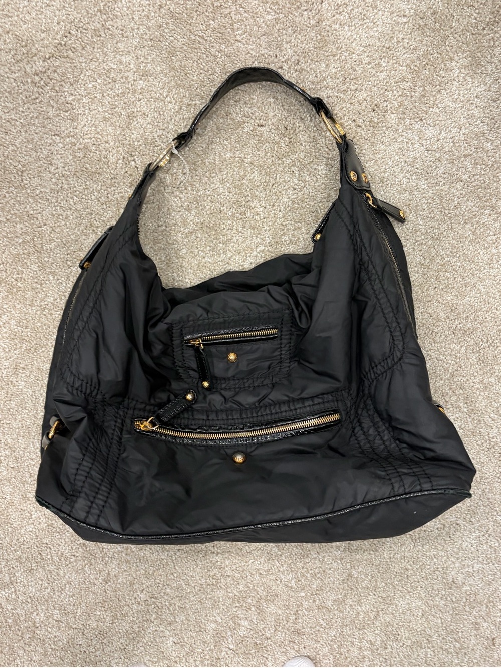 Tod's Black Quilted Shoulder Bag with Gold Hardware